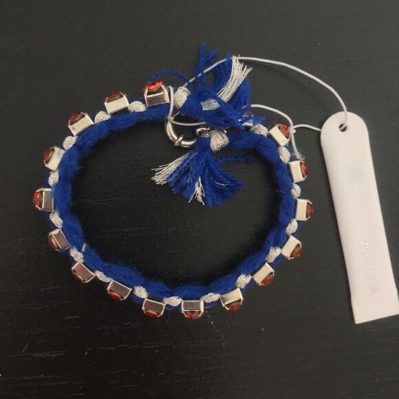 — Aqua — Red, White & Blue Knotted Ruby Bracelet  - Picture 5 of 6